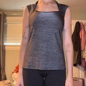 Lululemon gray square neck tank top size 4